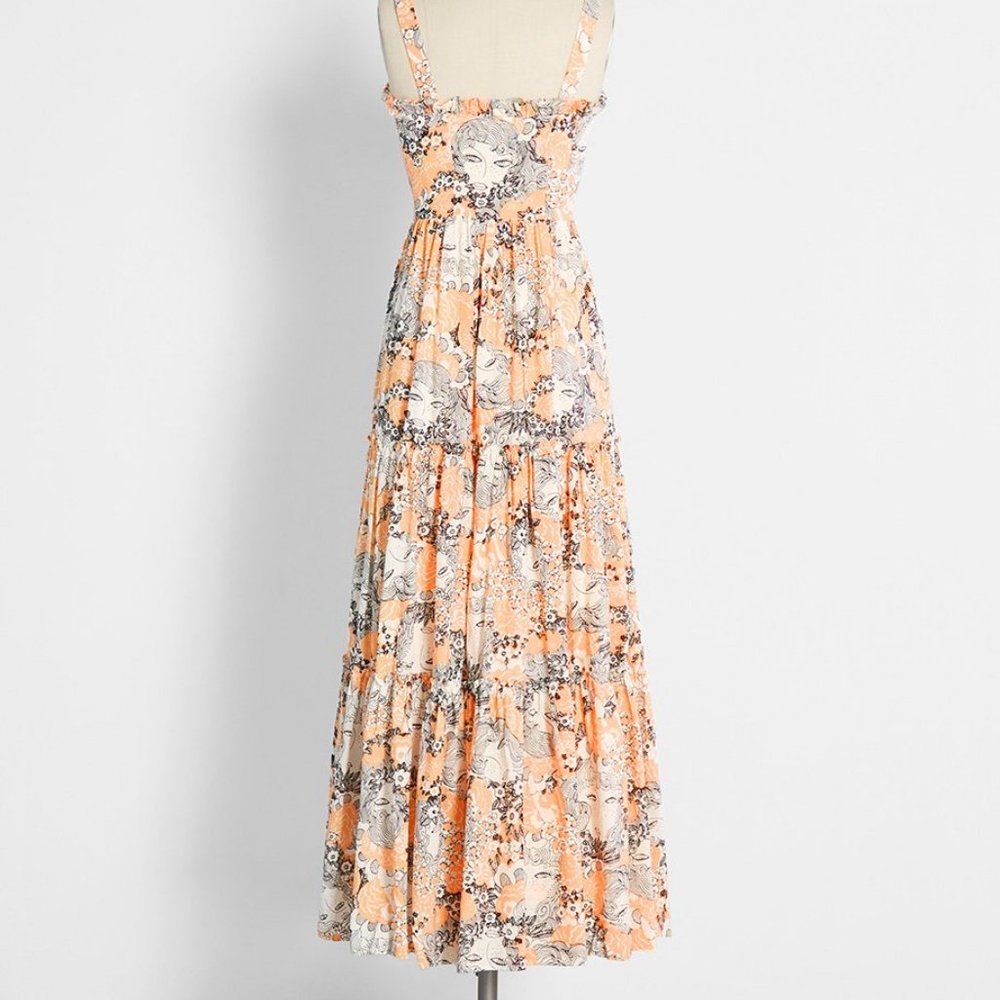 Boho on the Range Smocked Maxi Dress 1X NWT - Picture 3 of 3